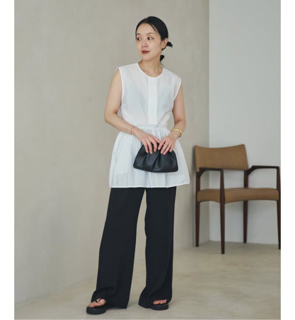 Plage「PROTAGONISTA / プロタゴニスタ 別注 SIDE RBN WASHABLE SATIN ブラウス」|シャツ・ブラウス|
