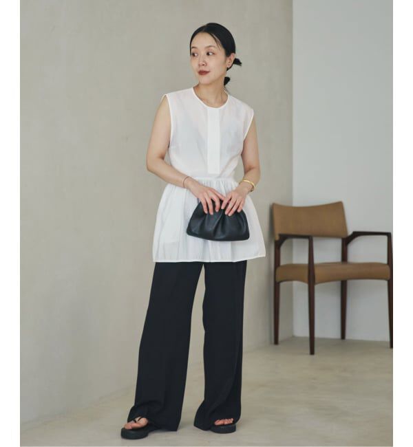 Plage「PROTAGONISTA / プロタゴニスタ 別注 SIDE RBN WASHABLE SATIN ブラウス」|シャツ・ブラウス|