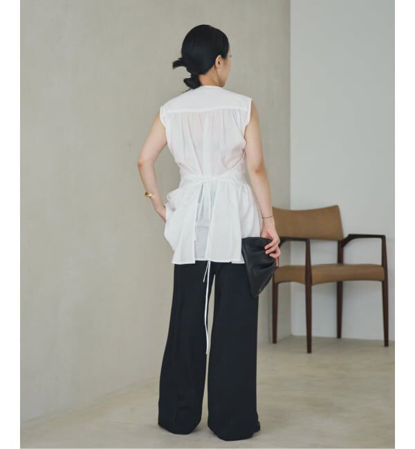 Plage「PROTAGONISTA / プロタゴニスタ 別注 SIDE RBN WASHABLE SATIN ブラウス」|シャツ・ブラウス|