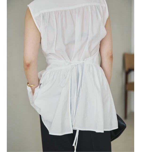 Plage「PROTAGONISTA / プロタゴニスタ 別注 SIDE RBN WASHABLE SATIN ブラウス」|シャツ・ブラウス|
