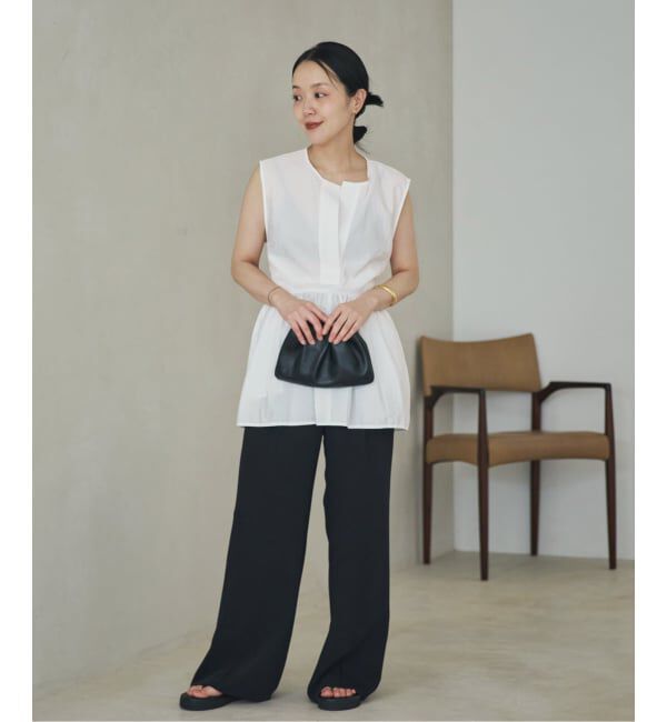 Plage「PROTAGONISTA / プロタゴニスタ 別注 SIDE RBN WASHABLE SATIN ブラウス」|シャツ・ブラウス|