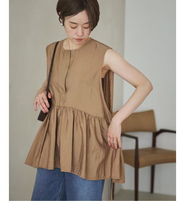 Plage「PROTAGONISTA / プロタゴニスタ 別注 SIDE RBN WASHABLE SATIN ブラウス」|シャツ・ブラウス|