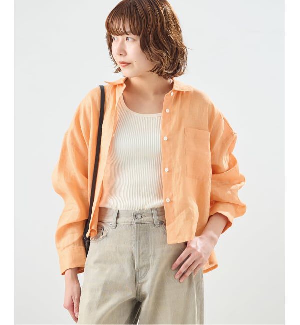 journal standard L'essage「ヨーロピアンフラックス刺しゅうショートシャツ」|シャツ・ブラウス|