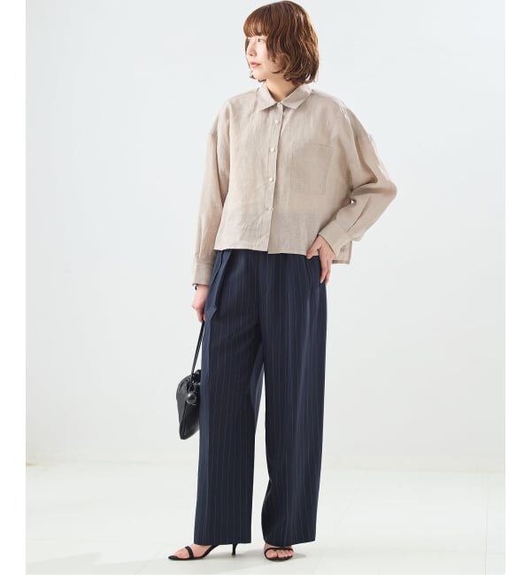 journal standard L'essage「ヨーロピアンフラックス刺しゅうショートシャツ」|シャツ・ブラウス|