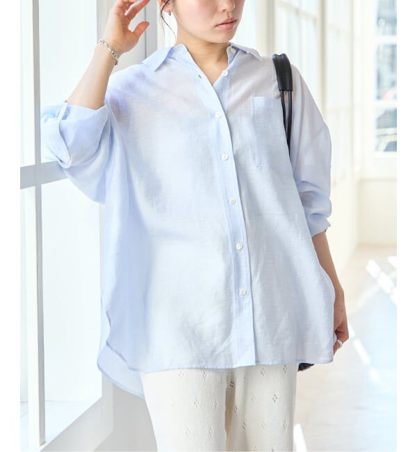 U by SPICK&SPAN「リネンコンエアリーローンオーバーシャツ」|シャツ・ブラウス|