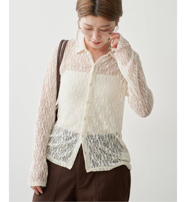 Spick and Span「《予約》シュリンクレースブラウス」|シャツ・ブラウス|