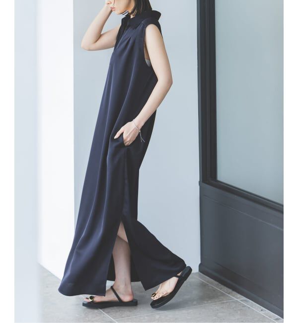 NOBLE「《予約》バックジョーゼットサテンスキッパーワンピース」|ワンピース|