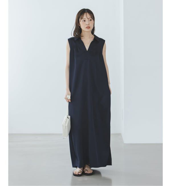 NOBLE「《予約》バックジョーゼットサテンスキッパーワンピース」|ワンピース|