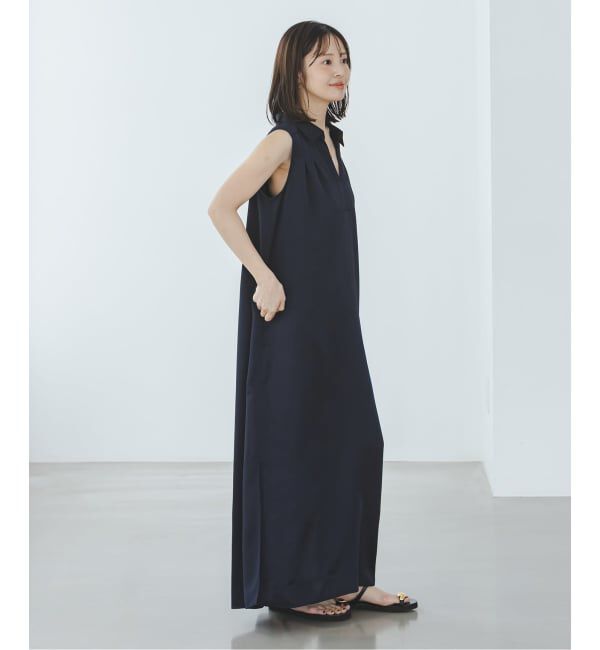 NOBLE「《予約》バックジョーゼットサテンスキッパーワンピース」|ワンピース|