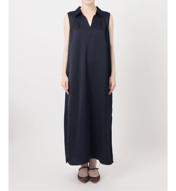 NOBLE「《予約》バックジョーゼットサテンスキッパーワンピース」|ワンピース|