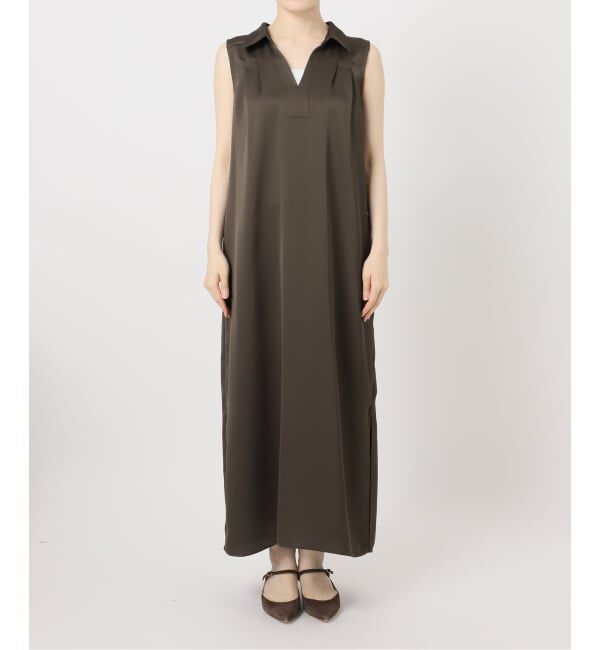 NOBLE「《予約》バックジョーゼットサテンスキッパーワンピース」|ワンピース|