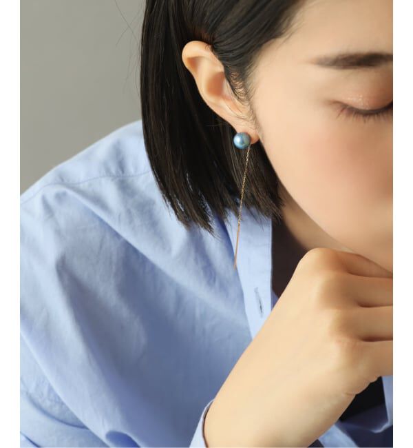 Lilas by Spick&Span「《予約》8mmインディゴパール1粒ピアス K10（両耳）」|ピアス|