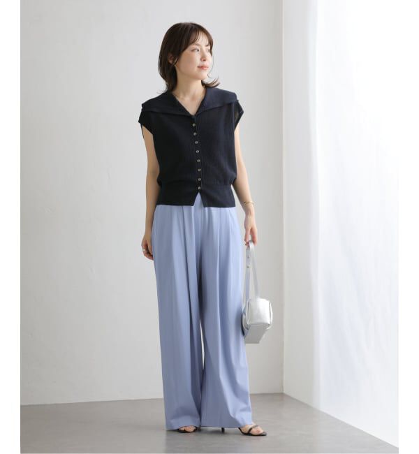  「【洗える】La Totalite ジャージータックパンツ」|スラックス|