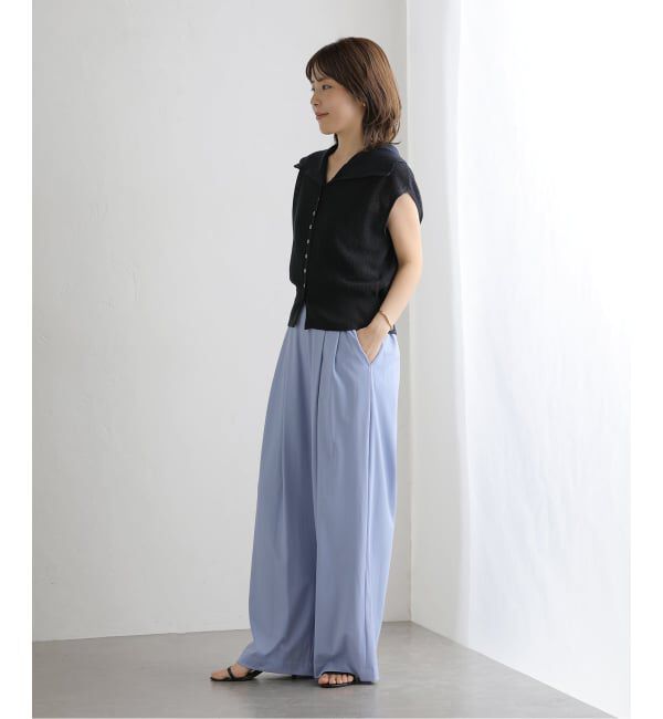  「【洗える】La Totalite ジャージータックパンツ」|スラックス|