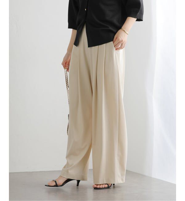  「【洗える】La Totalite ジャージータックパンツ」|スラックス|