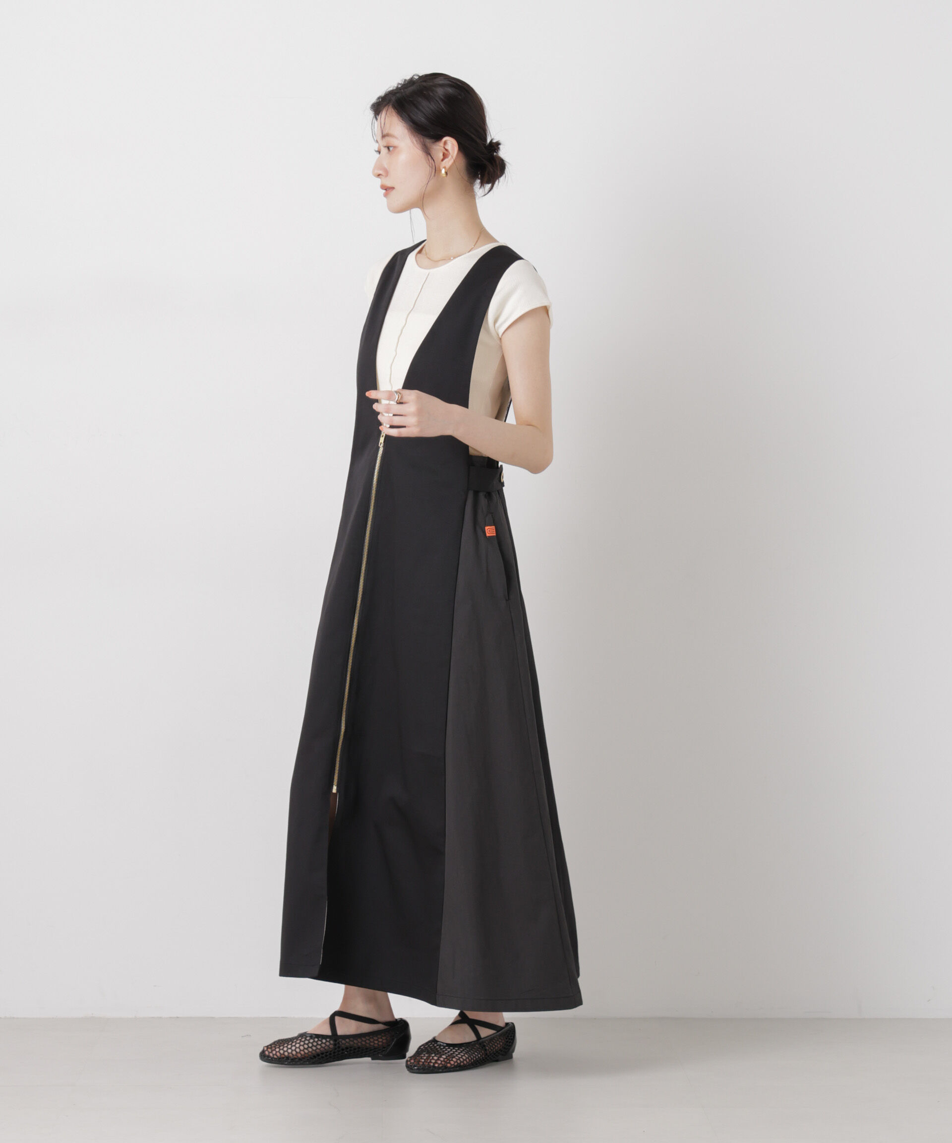 nano･universe「UNIVERSAL OVERALL/TWILL JUMPER SKIRT」|ワンピース|
