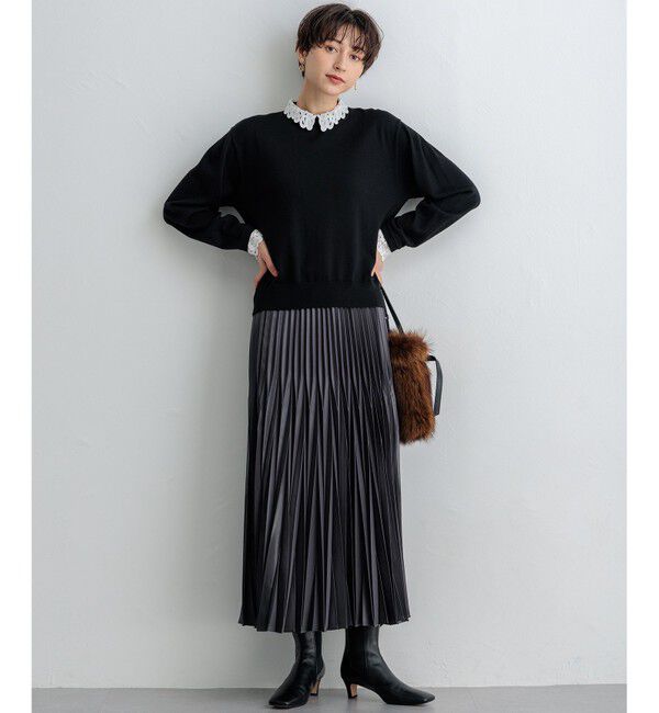 23区「【洗える】レザーライクプリーツ スカート」|スカート|
