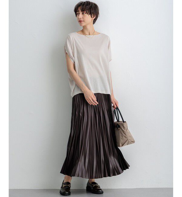 23区「【洗える】レザーライクプリーツ スカート」|スカート|