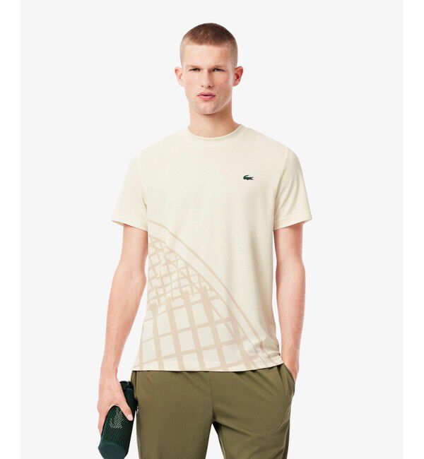 LACOSTE「ラケットグラフィックウルトラドライTシャツ」|Tシャツ・カットソー|オフホワイト