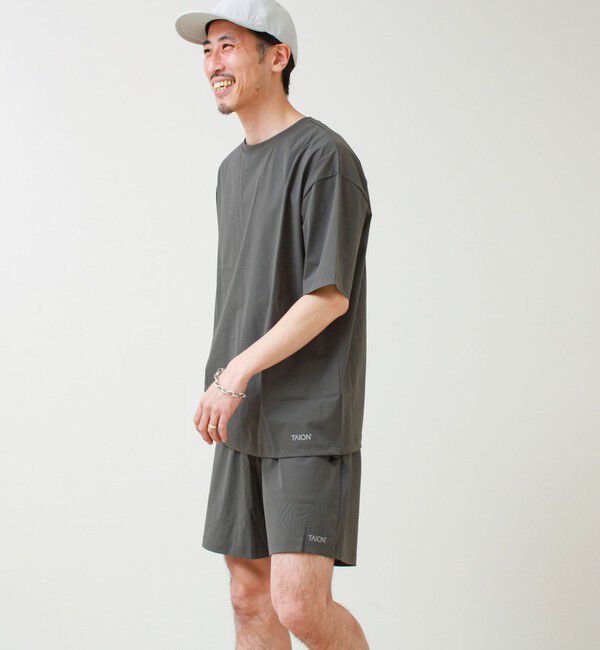 GLOSTER「【GLOSTER&times;TAION】機能素材 ワンマイルセットアップ（Tシャツ＋ショーツ）」|Tシャツ・カットソー|チャコールグレー