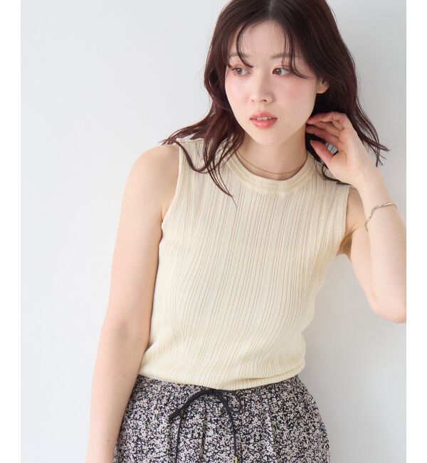  「《WEB限定アイテム》ランダムリブノースリーブトップス」|Tシャツ・カットソー|