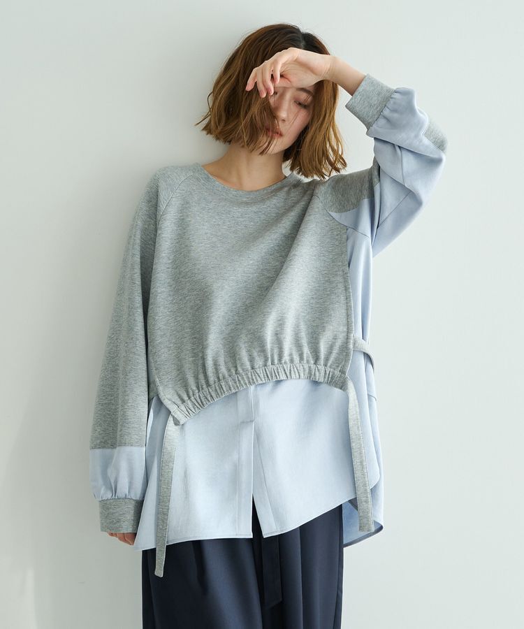 Editt by YECCA VECCA「シャツレイヤードデザインプルオーバー」|Tシャツ・カットソー|Gray Mixture