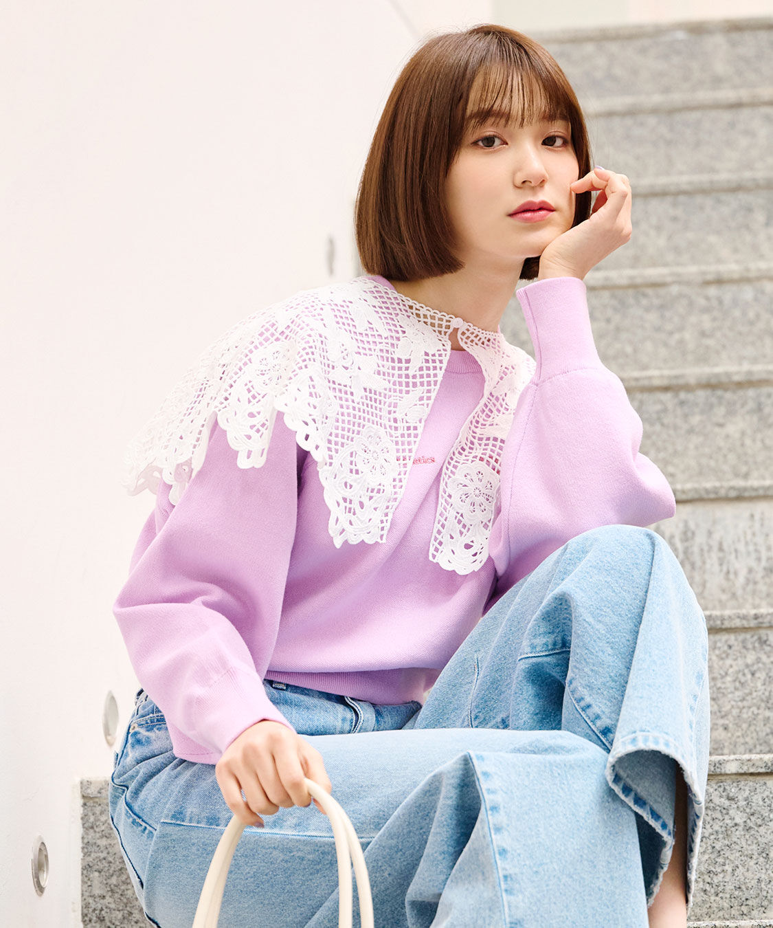 COCO DEAL「刺繍ロゴスウェットニット」|ニット・セーター|