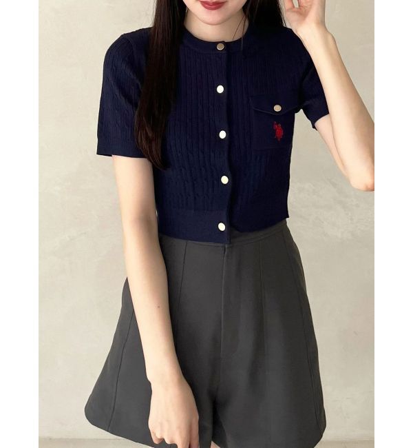 MERCURYDUO「U.S. POLO ASSN.別注ケーブルカーディガン」|カーディガン|