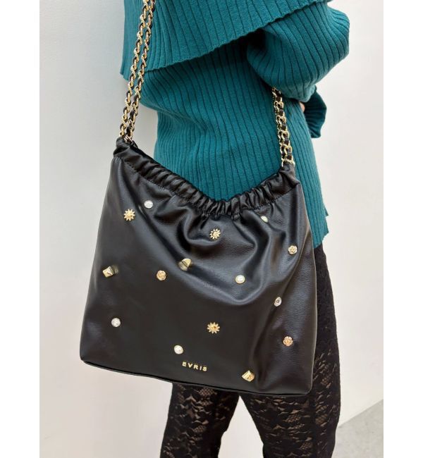EVRIS「スタッズチェーンBIGショルダーBAG」|ショルダー・メッセンジャー|