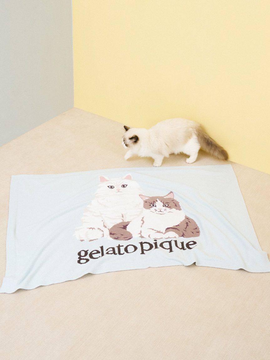 gelato pique「キャットジャガードブランケット」|ブランケット|