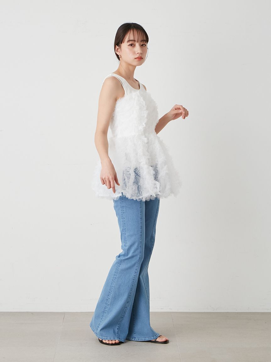 チュール刺繍ベアペプラムトップス（SNIDEL）｜ルミネのファッション