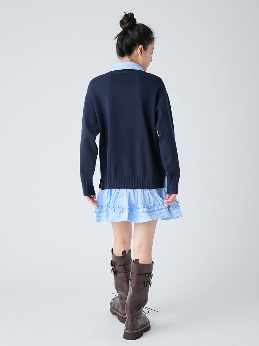LILY BROWN「シャツドッキングミニワンピース」|ワンピース|