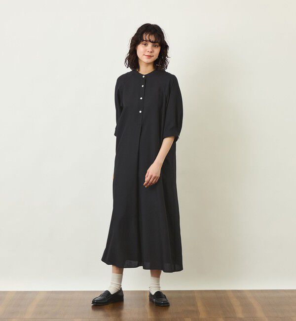 MACKINTOSH PHILOSOPHY「GREY LABEL リネンミックスバンドカラーワンピース」|ワンピース|
