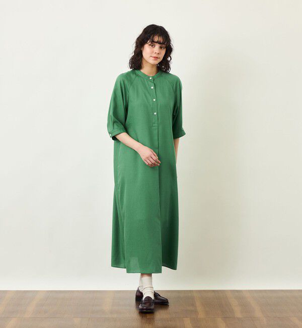 MACKINTOSH PHILOSOPHY「GREY LABEL リネンミックスバンドカラーワンピース」|ワンピース|