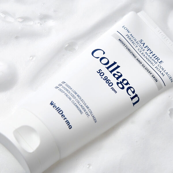  「WELLDERMA サファイア低分子マリンコラーゲン洗顔フォーム 本体 (150g)」|洗顔料|