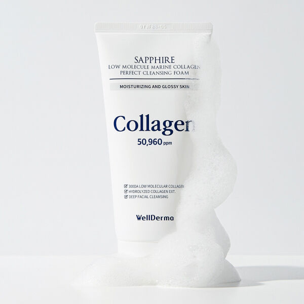 「WELLDERMA サファイア低分子マリンコラーゲン洗顔フォーム 本体 (150g)」|洗顔料|