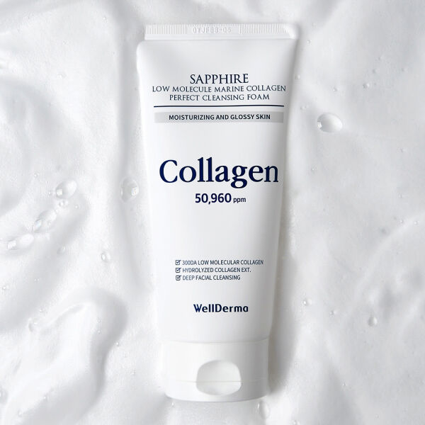  「WELLDERMA サファイア低分子マリンコラーゲン洗顔フォーム 本体 (150g)」|洗顔料|