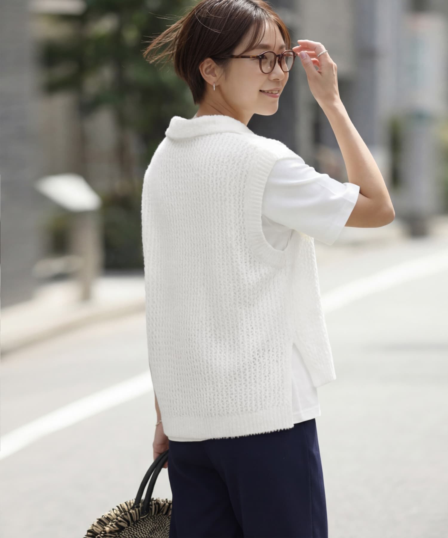 STYLE DELI「【selection】襟付きメッシュニットベスト」|ベスト・ジレ|