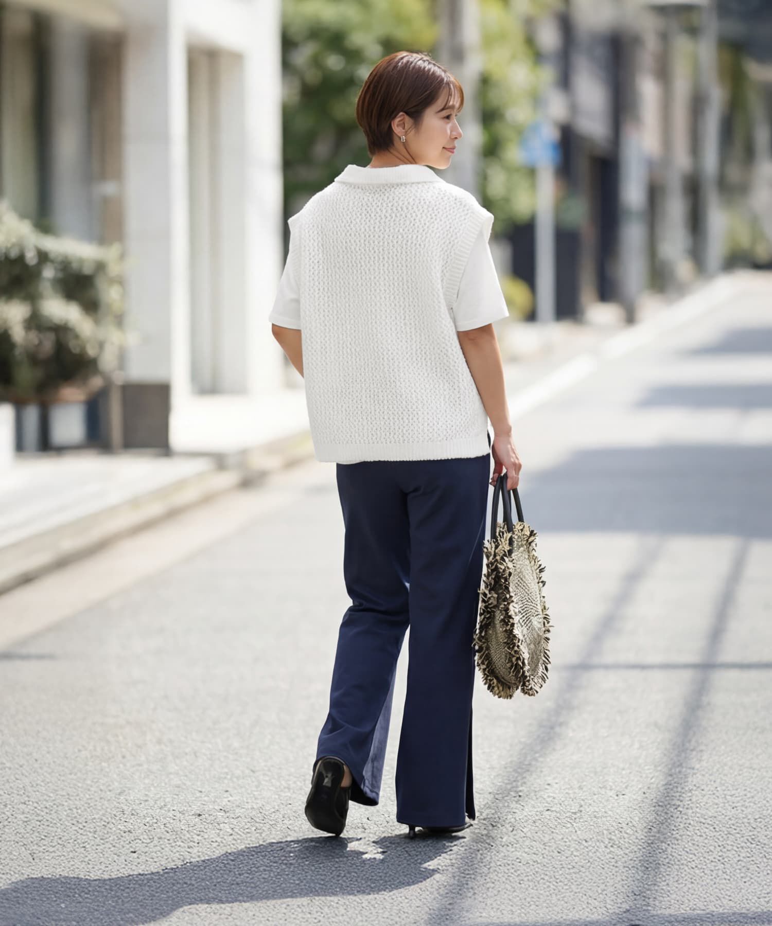 STYLE DELI「【selection】襟付きメッシュニットベスト」|ベスト・ジレ|
