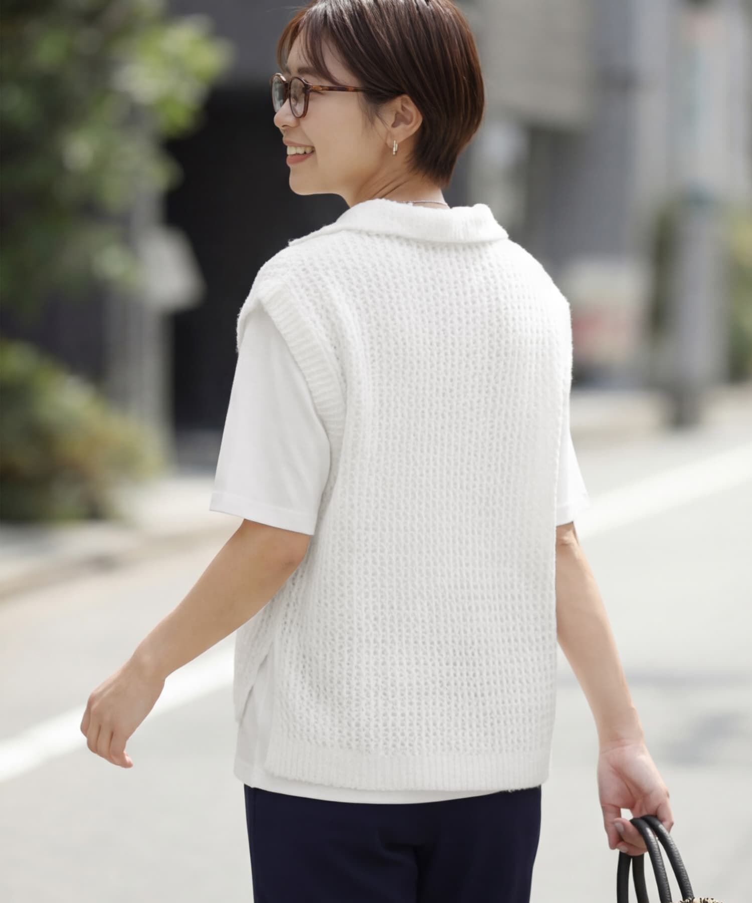 STYLE DELI「【selection】襟付きメッシュニットベスト」|ベスト・ジレ|