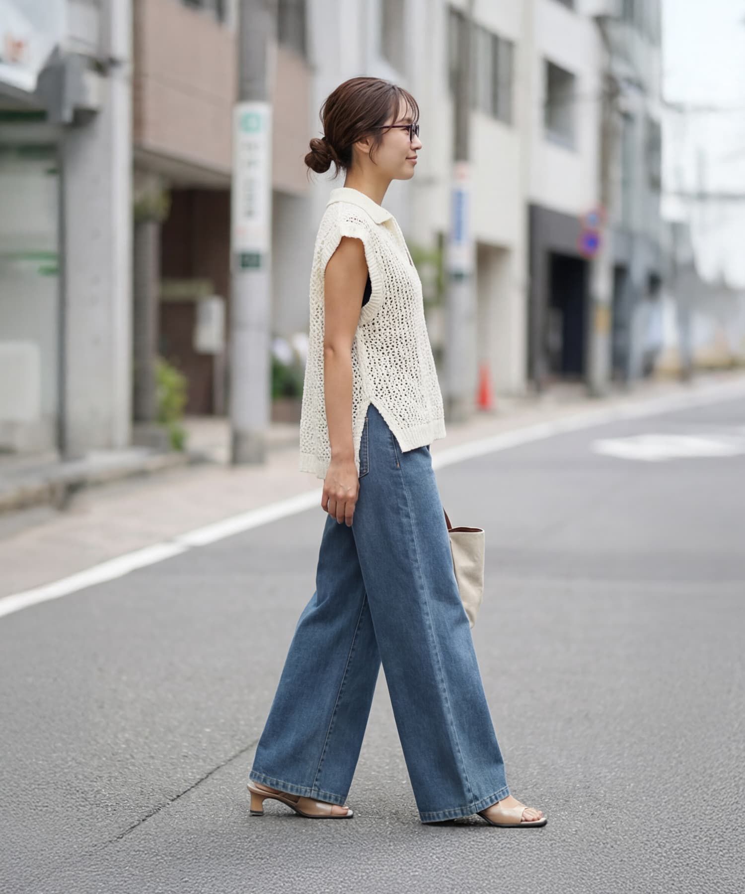 STYLE DELI「【selection】襟付きメッシュニットベスト」|ベスト・ジレ|