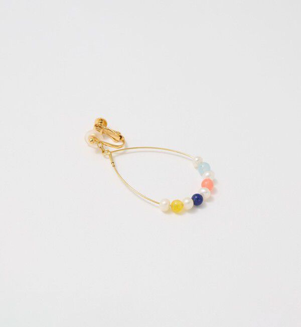 BEAUTY&YOUTH UNITED ARROWS「＜Causerie＞マルチ 天然石 ドロップフープ イヤリング」|イヤリング|