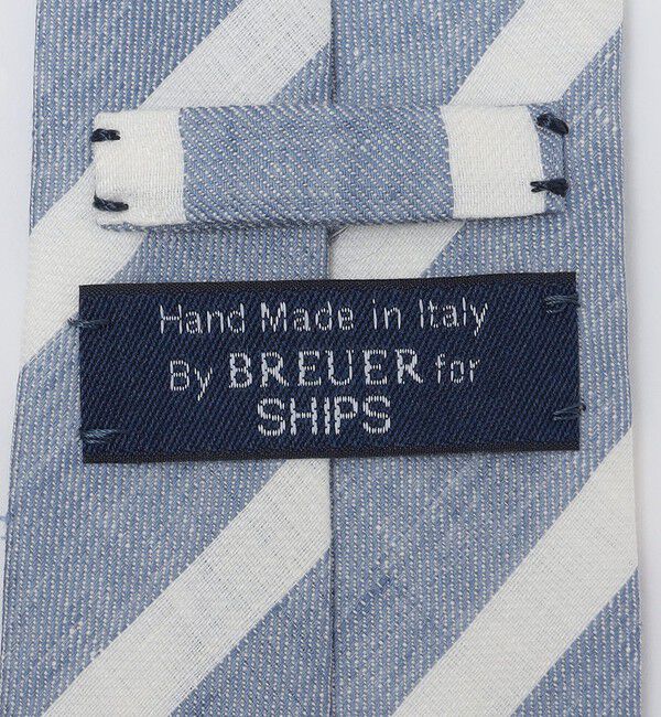 SHIPS「BREUER: リネン デニム ワイド ストライプ ネクタイ」|ネクタイ・蝶ネクタイ|