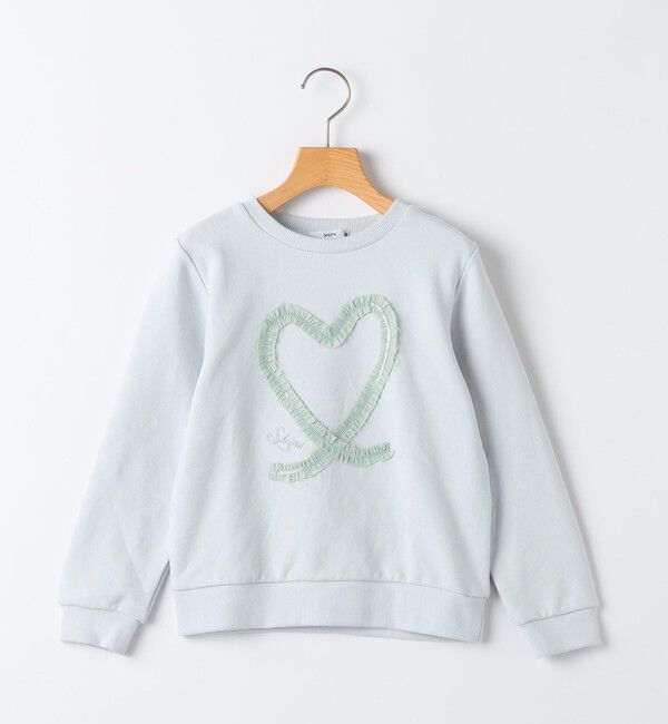SHIPS KIDS「SHIPS KIDS:140～150cm / スパンコール フリル スウェット」|スウェット・ジャージ|ライトブルー