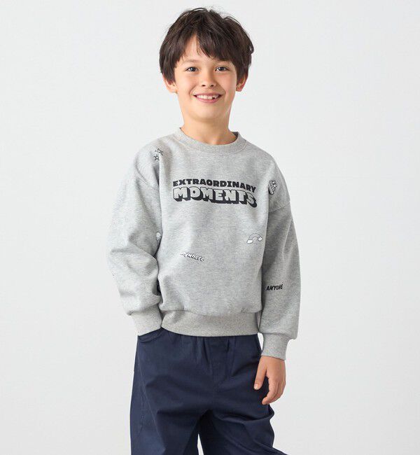 SHIPS any「SHIPS any:〈洗濯機可能〉ポンチ デザイン クルーネック プルオーバー <KIDS>」|スウェット・ジャージ|グレー