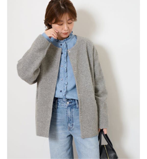 JOURNAL STANDARD relume「《追加2》スタンドネックデニムフリルブラウス」|シャツ・ブラウス|