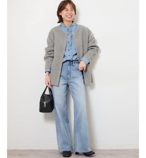 JOURNAL STANDARD relume「《追加2》スタンドネックデニムフリルブラウス」|シャツ・ブラウス|