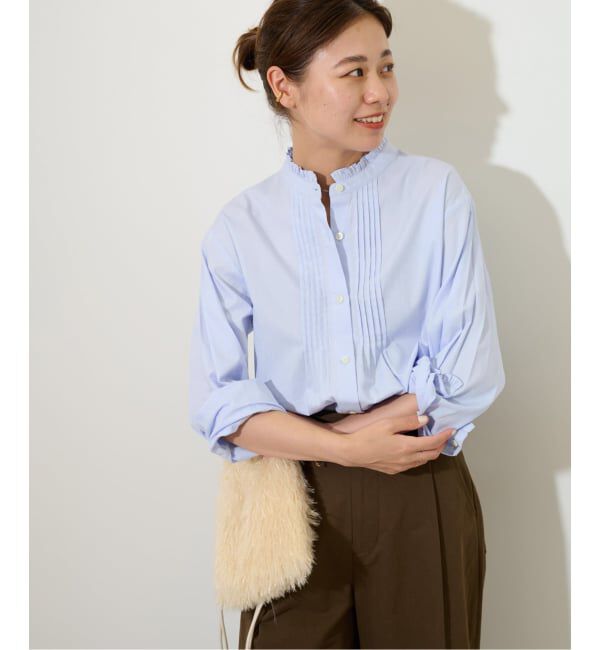 JOURNAL STANDARD relume「《WEB限定追加》コットンブロードフリルブラウス」|シャツ・ブラウス|ブルー
