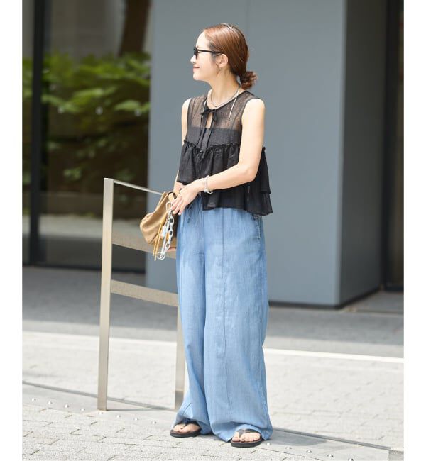 JOURNAL STANDARD「リネンメッシュフリルブラウス」|シャツ・ブラウス|