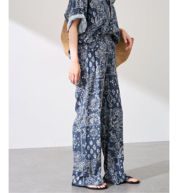FRAMeWORK「COUTURE D`ADAM/クチュールドアダム bandana print パンツ」|スラックス|ネイビー